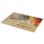 Psydefx: Gerbera Blume + Peacock Feather Schneidebrett (Ecke)