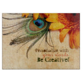 Psydefx: Gerbera Blume + Peacock Feather Schneidebrett (Vorderseite)