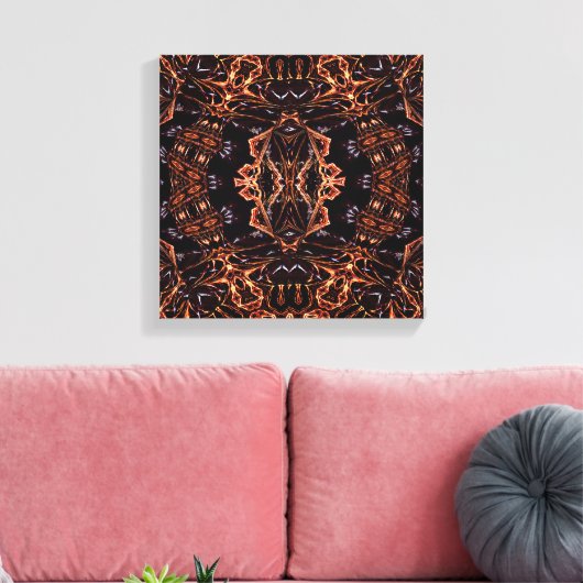 Psyhedelic Fraktal Art Single Canvas Print Leinwanddruck (Insitu (Wohnzimmer))