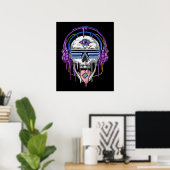 Psytrance Rave Skull Poster (Heimbüro)
