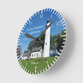 Pt Aux Barques Lighthouse clock Runde Wanduhr (Winkel)