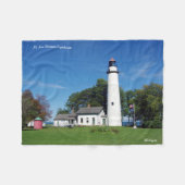 Pt Aux Barques Lighthouse Fleece Decke (Vorderseite (Horizontal))