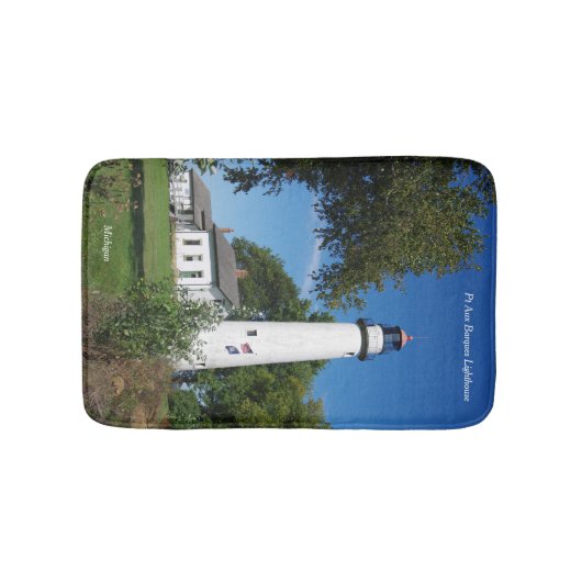 Pt Aux Barques Lighthouse große Badewanne Badematte (Vorderseite)