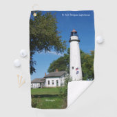 Pt Aux Barques Lighthouse großes Golfhandtuch (Insitu)