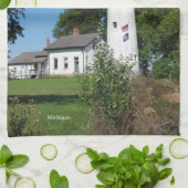 Pt Aux Barques Lighthouse großes Küchentuch (Gefaltet)