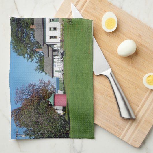 Pt Aux Barques Lighthouse Küchentuch (Viertel Falte)