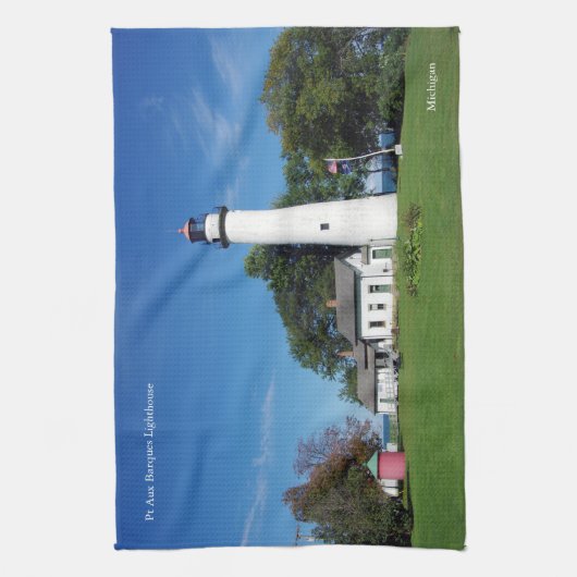 Pt Aux Barques Lighthouse Küchentuch (Vertikal)