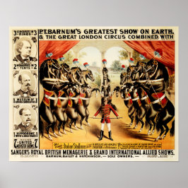 PT BARNUM Beste Sendung auf der Erde Vintag Circus Poster