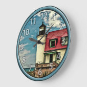 Pt. Betsie Lighthouse am Lake Michigan Große Wanduhr (Winkel)