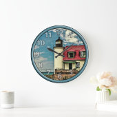 Pt. Betsie Lighthouse am Lake Michigan Große Wanduhr (Zuhause)