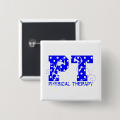 pt blaue Polka-Punkte Button (Vorne & Hinten)