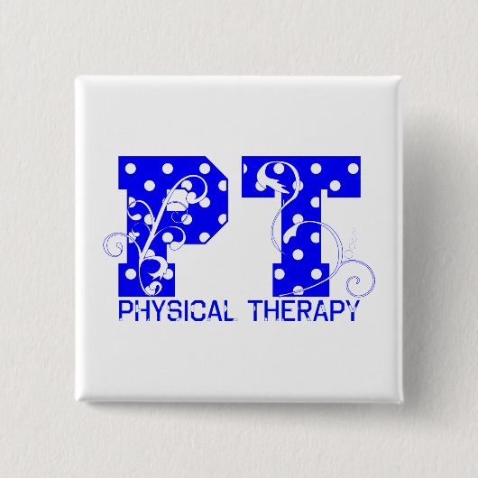 pt blaue Polka-Punkte Button (Vorderseite)