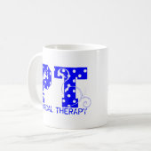 pt blaue Polka-Punkte Kaffeetasse (Vorderseite Links)