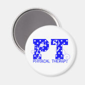 pt blaue Polka-Punkte Magnet (Vorderseite/Rückseite)