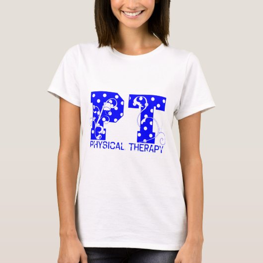 pt blaue Polka-Punkte T-Shirt (Vorderseite)
