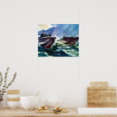 PT BOATS WW2 Jäger des MEERES! NAVY-Angriffsboot Poster (Küche)