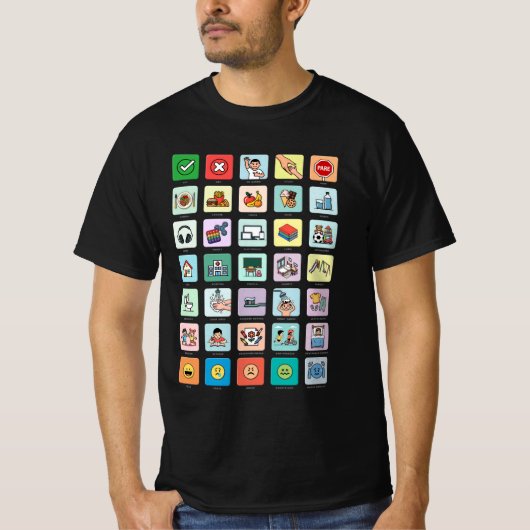 PT-BR Autismus AAC PECS Mitteilung zur Meldung 04 T-Shirt (Vorderseite)