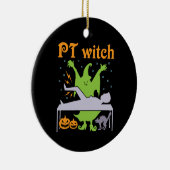 PT Hexenphysiktherapeut Halloween Keramik Ornament (Rechts)