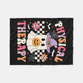 Pt Physical Therapy Halloween Retro Ghost Pt Hallo Fleecedecke (Vorderseite (Horizontal))