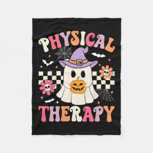 Pt Physical Therapy Halloween Retro Ghost Pt Hallo Fleecedecke