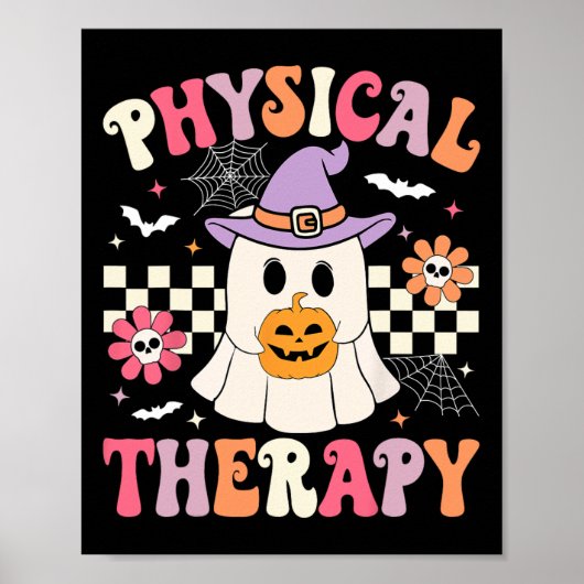 Pt Physical Therapy Halloween Retro Ghost Pt Hallo Poster (Vorne)