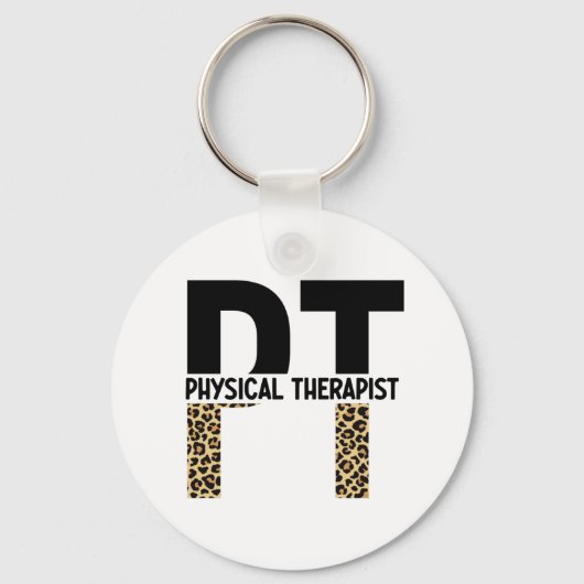 PT Physiotherapeut Cheetah Print PT Grad Geschenke Schlüsselanhänger (Vorderseite)