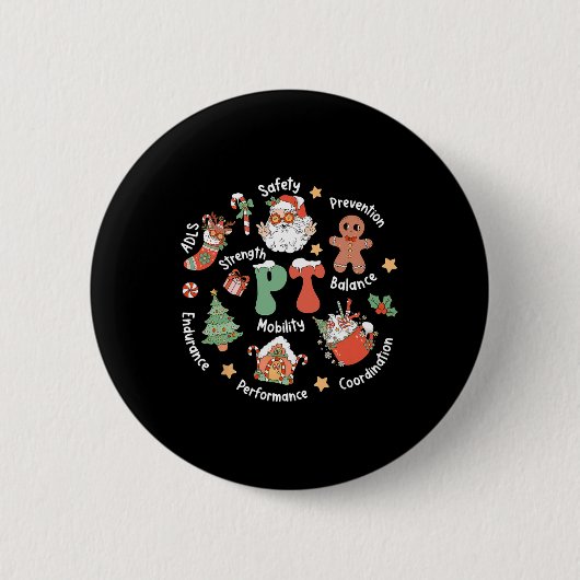 Pt Physiotherapie Santa Squad Weihnachts Physiothe Button (Vorderseite)