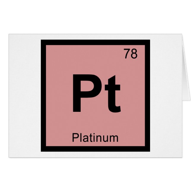 Pt - Platin Chemistry Periodisches Tabellensymbol (Vorderseite (Horizontal))
