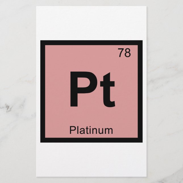 Pt - Platin Chemistry Periodisches Tabellensymbol (Vorderseite)