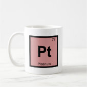 Pt - Platin Chemistry Periodisches Tabellensymbol Kaffeetasse (Links)