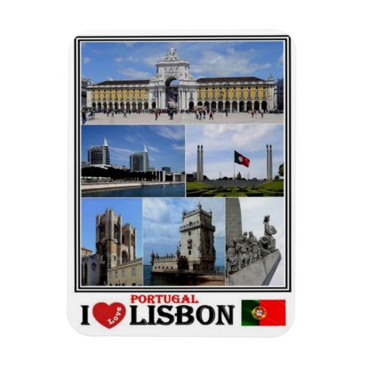 PT Portugal - Lissabon - I Liebe Mosaik - Magnet (Vertikal)