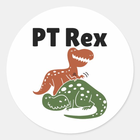 PT Rex Physical Therapist Runder Aufkleber (Vorderseite)