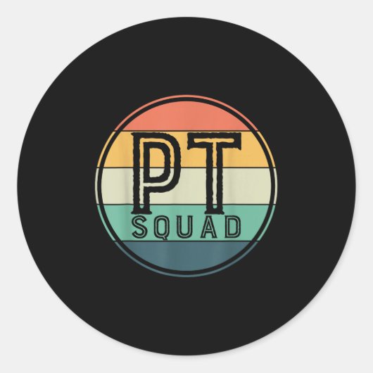 Pt Squad Retro Physiotherapie  Runder Aufkleber (Vorderseite)