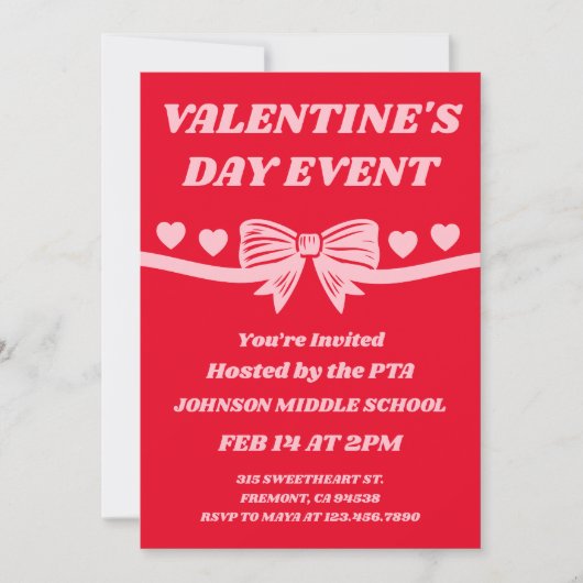 PTA Valentine’s Day Event Einladung (Vorderseite)