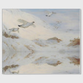 Ptarmigan stürzt im Winter ab und fliegt über den  Geschenkpapier (Flach)