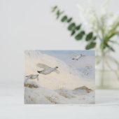 Ptarmigan stürzt im Winter ab und fliegt über den Postkarte (Stehend Vorderseite)