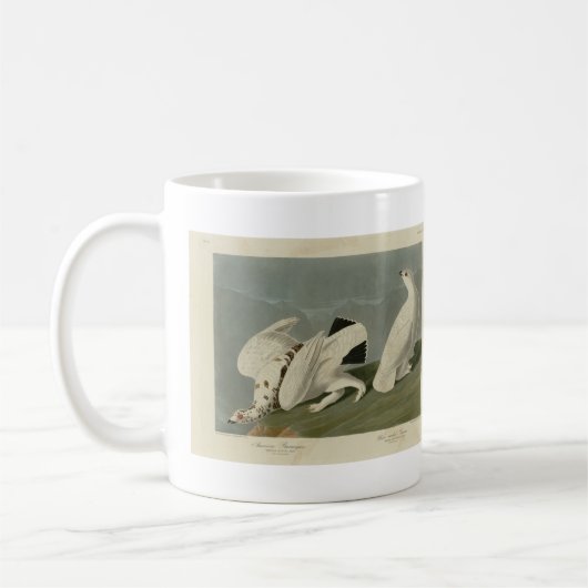 Ptarmigan - Vögel von Audubon Kaffeetasse (Links)