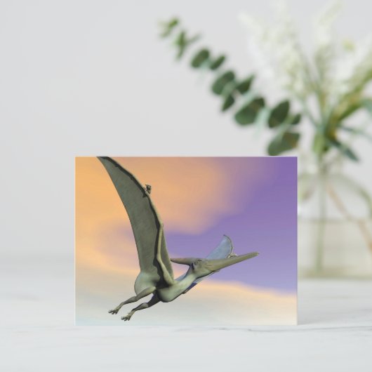 Pteranodon Dinosaurier Fliegen - 3D rendern Postkarte (Stehend Vorderseite)