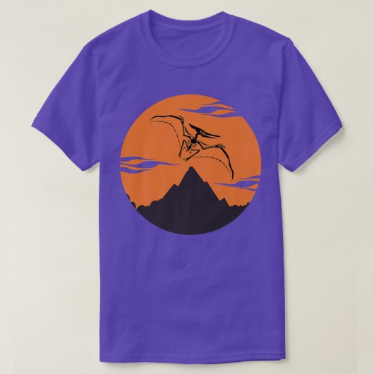 Pteranodon Skelett mit farbenprächtiger Hintergrun T-Shirt (Design vorne)