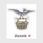 Pteranodon trägt einen Korb Aufkleber (Blatt)