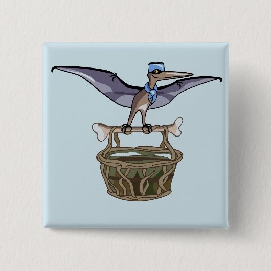 Pteranodon trägt einen Korb Button (Vorderseite)