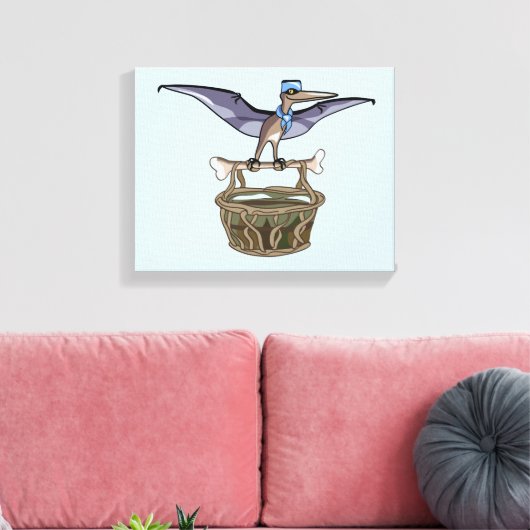Pteranodon trägt einen Korb Leinwanddruck (Insitu (Wohnzimmer))