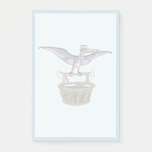 Pteranodon trägt einen Korb Post-it Klebezettel (Vorderseite)