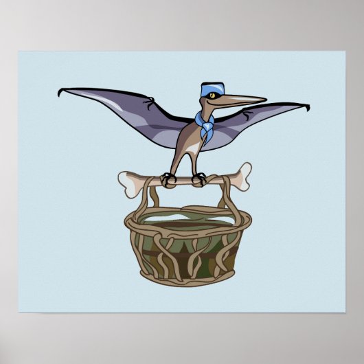 Pteranodon trägt einen Korb Poster (Vorne)