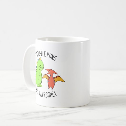 Ptero-ble Punnen sind rawrsome Funny Dinosaur Pun Kaffeetasse (Vorderseite Links)