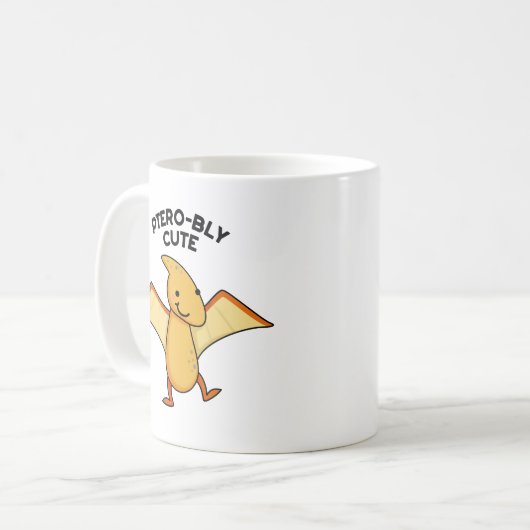 Pterobly Niedlich Funny Dinosaur Pterodactyl Pun Kaffeetasse (Vorderseite Links)