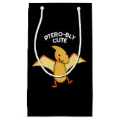 Pterobly Niedlich Funny Pterodactyl Pun Dark BG Kleine Geschenktüte (Vorderseite)