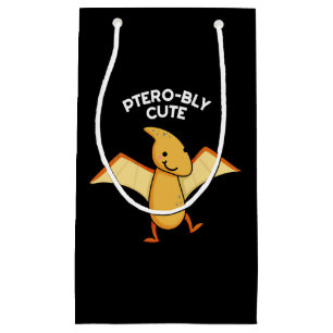Pterobly Niedlich Funny Pterodactyl Pun Dark BG Kleine Geschenktüte