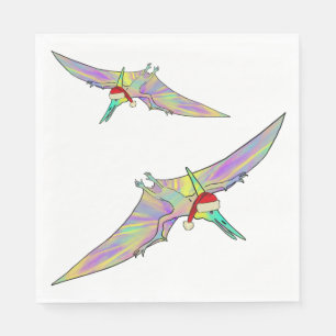 Pterodactyl Colorful Xmas Dinosaurier Funny Festiv Serviette