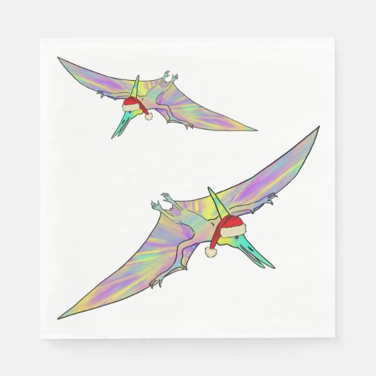 Pterodactyl Colorful Xmas Dinosaurier Funny Festiv Serviette (Vorderseite)